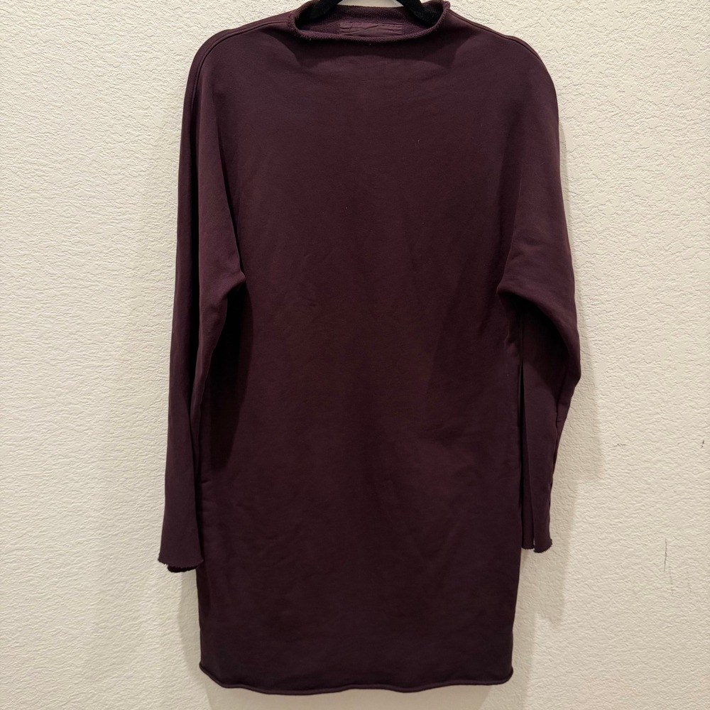 Frank & Eileen Tee Lab Purple Cotton French Terry Mock Neck Mini Dress M LAB444T